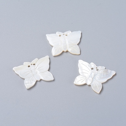Natural Freshwater Shell Pendants, Butterfly
