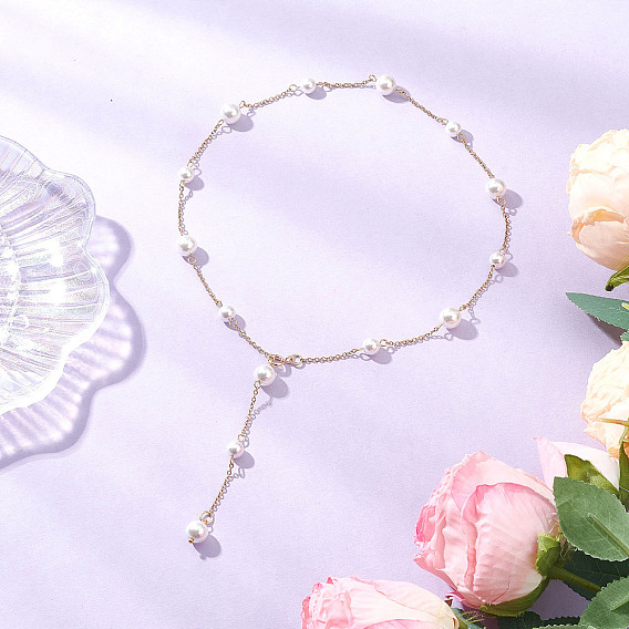 Ожерелья из круглой ракушки и 304 нержавеющей стали ручной работы, золотые