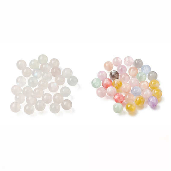 Смоляные УФ-реактивные шарики, бусины, меняющие цвет, круглые, с блеском порошок