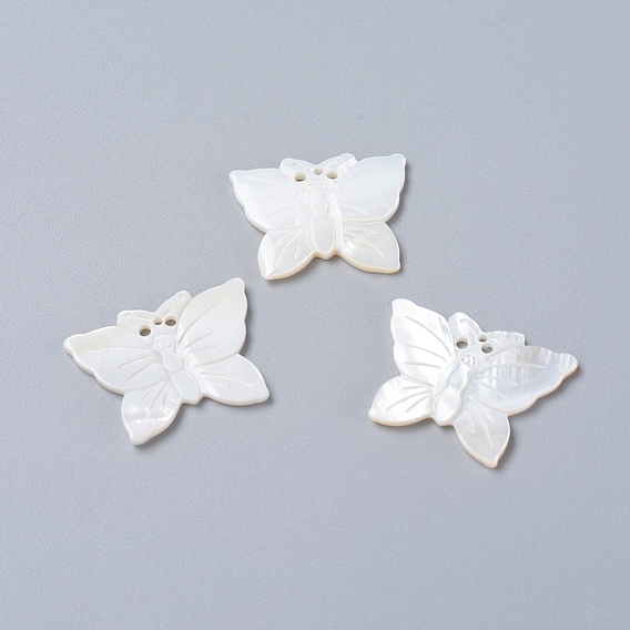 Natural Freshwater Shell Pendants, Butterfly