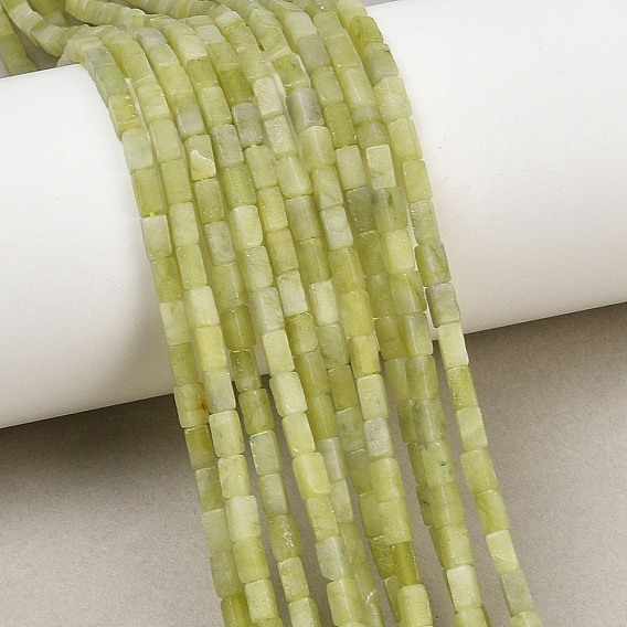 Natural Chinese Jade Beads Strands, Cuboid