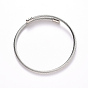 Adjustable 304 Stainless Steel Bangle Making, with Brass Cord Ends & Rubber O Rings