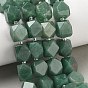 Naturelles aventurine verte brins de perles, nuggets, facette, avec des perles de rocaille
