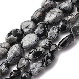 Природные снежинка обсидиан бисер нитей, самородки, упавший камень