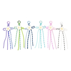 6 шт. подвесные украшения из хлопкового трикотажа ручной работы, полиэстера и спандекса с бусинами, с литыми пружинными кольцами