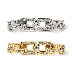 Латунный паве из прозрачного кубического циркония с застежками, без свинца и без кадмия, долговечный, стойки покрытие, прямоугольные