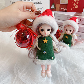 Adorable Christmas Princess Doll Eternal Flower Keychain Surprise Gift for Her