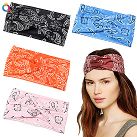 Stretchy Yoga Running Headband Soft Milk Silk Sweatband with Print Design