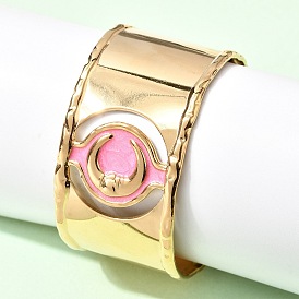 304 эмалированные браслеты-манжеты из нержавеющей стали для женщин, луна