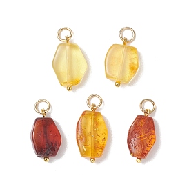 Подвески из натуральных янтарных самородков с градиентным цветом, с 304 петлями из нержавеющей стали