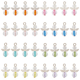 4комплекты прозрачных акриловых подвесок, со сплавочной фурнитурой, ангел