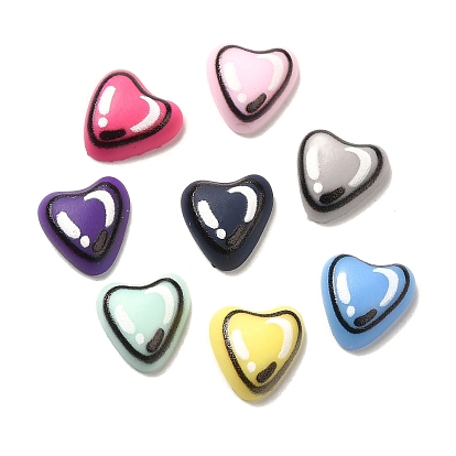 Cabuchones de resina opacos, corazón