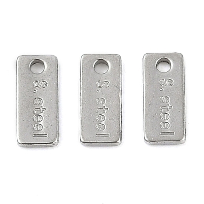 304 удлинитель цепи из нержавеющей стали, прямоугольник со словом s.steel charm
