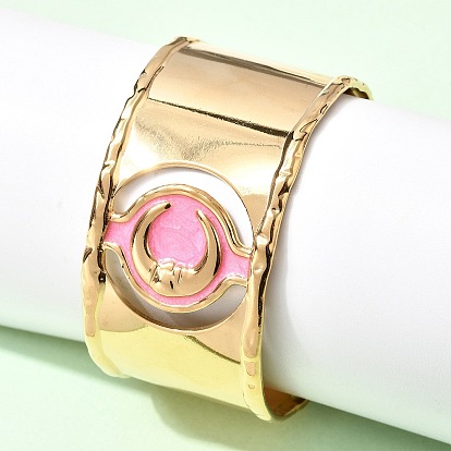 304 эмалированные браслеты-манжеты из нержавеющей стали для женщин, луна