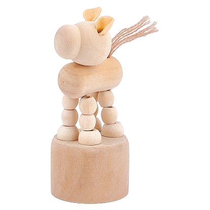 Natural Wood Hematite Display Decorations, Dog