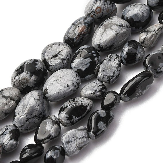 Природные снежинка обсидиан бисер нитей, самородки, упавший камень