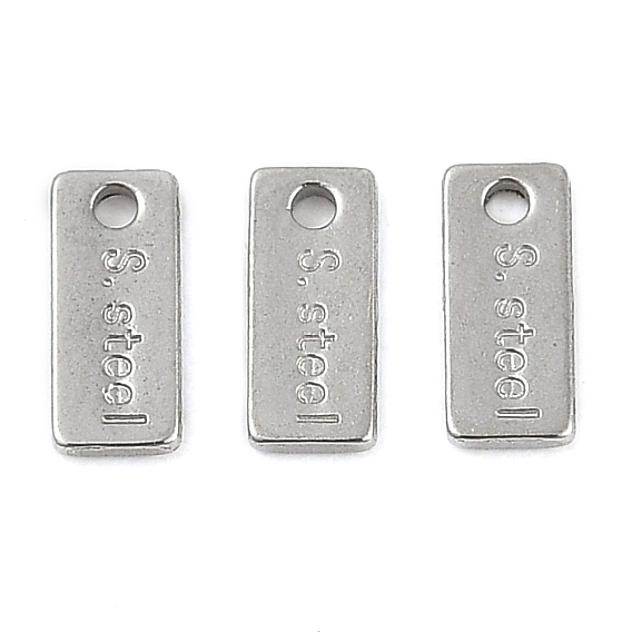 304 удлинитель цепи из нержавеющей стали, прямоугольник со словом s.steel charm