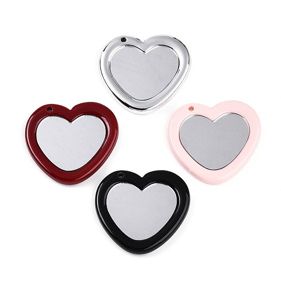 Акриловые подвески, с акриловой зеркальной поверхностью, сердце