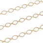 Brass Link Chains, Textured, with Spool, Long-Lasting Plated, Soldered