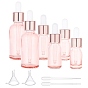 12 Sets 3 Styles Column Glass Aromatherapy Subpackage Bottle, Dropper Bottles, with 12Pcs Aluminium Oxide Cover, 12Pcs PP Plug, 2Pcs Plastic Pipettes & 2Pcs Funnel Hopper