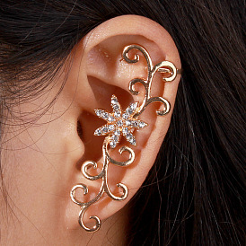 Fashionable Metal Ear Clip Ear Stud Personalized Delicate Flower Ear Ring for Women
