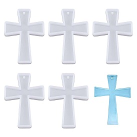 6Moules en silicone pour pendentif croix à faire soi-même (pièces), moules de résine, pour la résine UV, fabrication artisanale de résine époxy