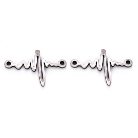 201 Stainless Steel Links, Laser Cut, Heart Beat Shape