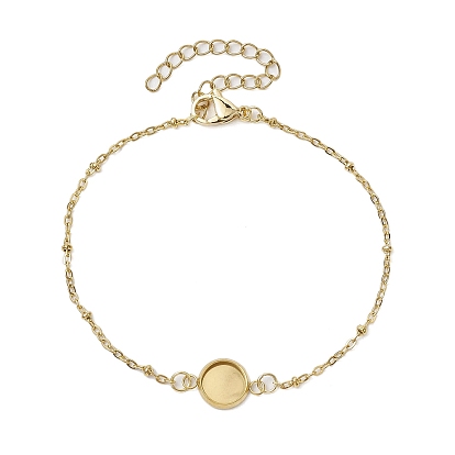 304 браслеты из нержавеющей стали с круглыми кабошонами, изготовление браслетов-спутниковых цепей