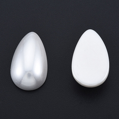 ABS Plastic Imitation Pearl Cabochons, Teardrop