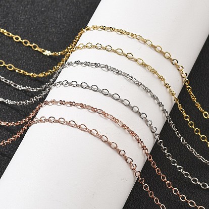 Ожерелья-цепочки из латуни для женщин, 304 из нержавеющей стали застежкой омар, стойки покрытие, без свинца и без кадмия, долговечный