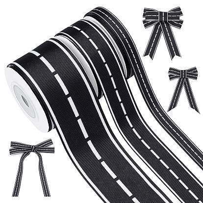 3 Rolls 3 Styles Polyester Ribbons, Costume Accessories