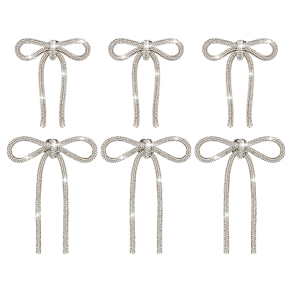6 шт. 2 стили броши-банты из сплава со стразами для одежды