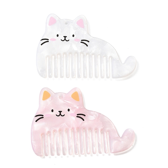 Большие подвески из ацетата целлюлозы (смолы) с печатью, брелок в форме кошки