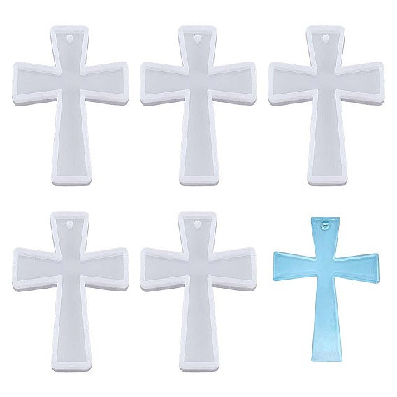 6Moules en silicone pour pendentif croix à faire soi-même (pièces), moules de résine, pour la résine UV, fabrication artisanale de résine époxy