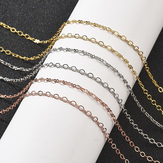 Ожерелья-цепочки из латуни для женщин, 304 из нержавеющей стали застежкой омар, стойки покрытие, без свинца и без кадмия, долговечный