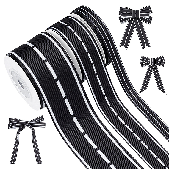3 Rolls 3 Styles Polyester Ribbons, Costume Accessories