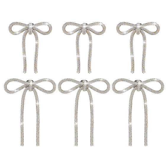 6 шт. 2 стили броши-банты из сплава со стразами для одежды