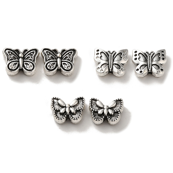 Сплавочные овальные бусины тибетского стиля , без кадмия и без свинца, бабочка