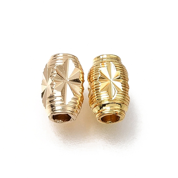 Brass Beads, Oval with Starburst, Rack Plating, Long-Lasting Plated