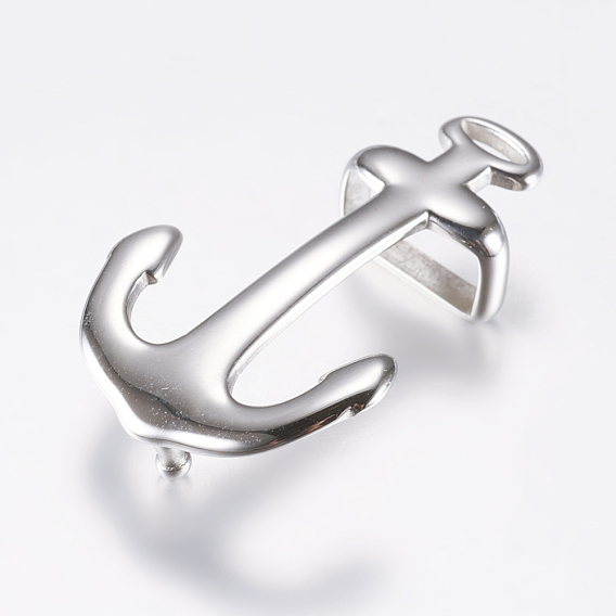316 Surgical Stainless Steel Clasps, For Leather Belt Bracelets Making, Anchor