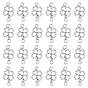 30Pcs Tibetan Style Alloy Shamrock Connector Charms, Saint Patrick's Day Clover Outline Links, Lead Free & Cadmium Free