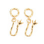 Rack Plating Brass Peg Bails Pendants, for Half Drilled Bead, with Jump Rings, Nickel Free, Ring