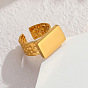 304 Stainless Steel Cuff Open Rings, Rectangle/Heart