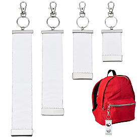 4 шт. подвесные украшения из репсовой ленты, с поворотными застежками сплава, платина