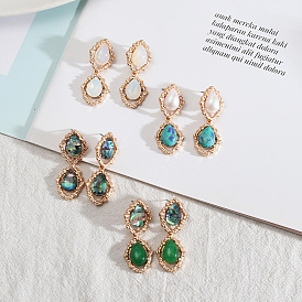 Vintage Drop-shaped Abalone Shell Earrings for Women - European Style Fashion Jewelry