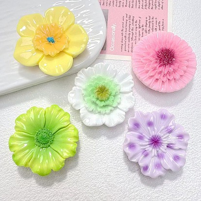 Непрозрачные кабошоны из смолы, цветок