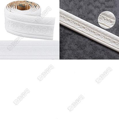 2Pcs 2 Styles Self-Adhesive XPE Grain Contact Paper, with PVC Foam 3D Self-Adhesive Waterproof Wallpaper Border