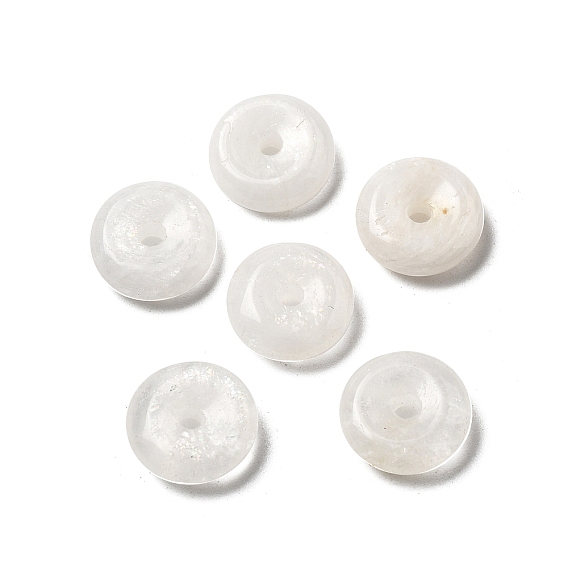 Подвески-пончики/диски из натурального белого лунного камня