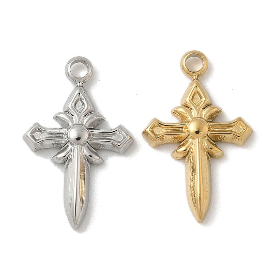 304 подвески из нержавеющей стали, крестик, ионное покрытие (ip)