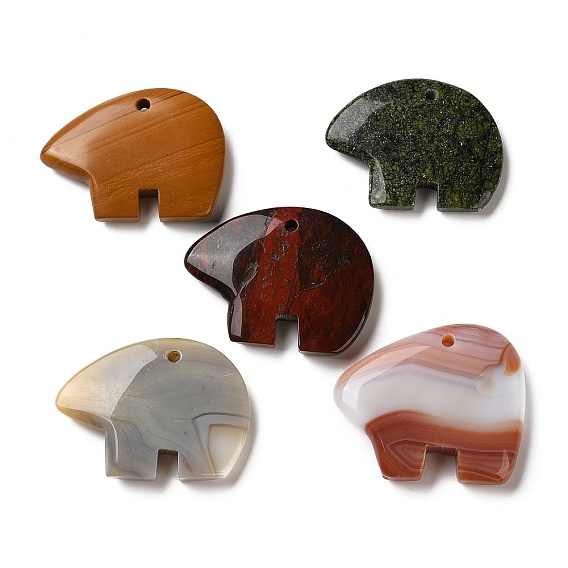 Природные каменные подвески, амулеты в виде медведя зуни